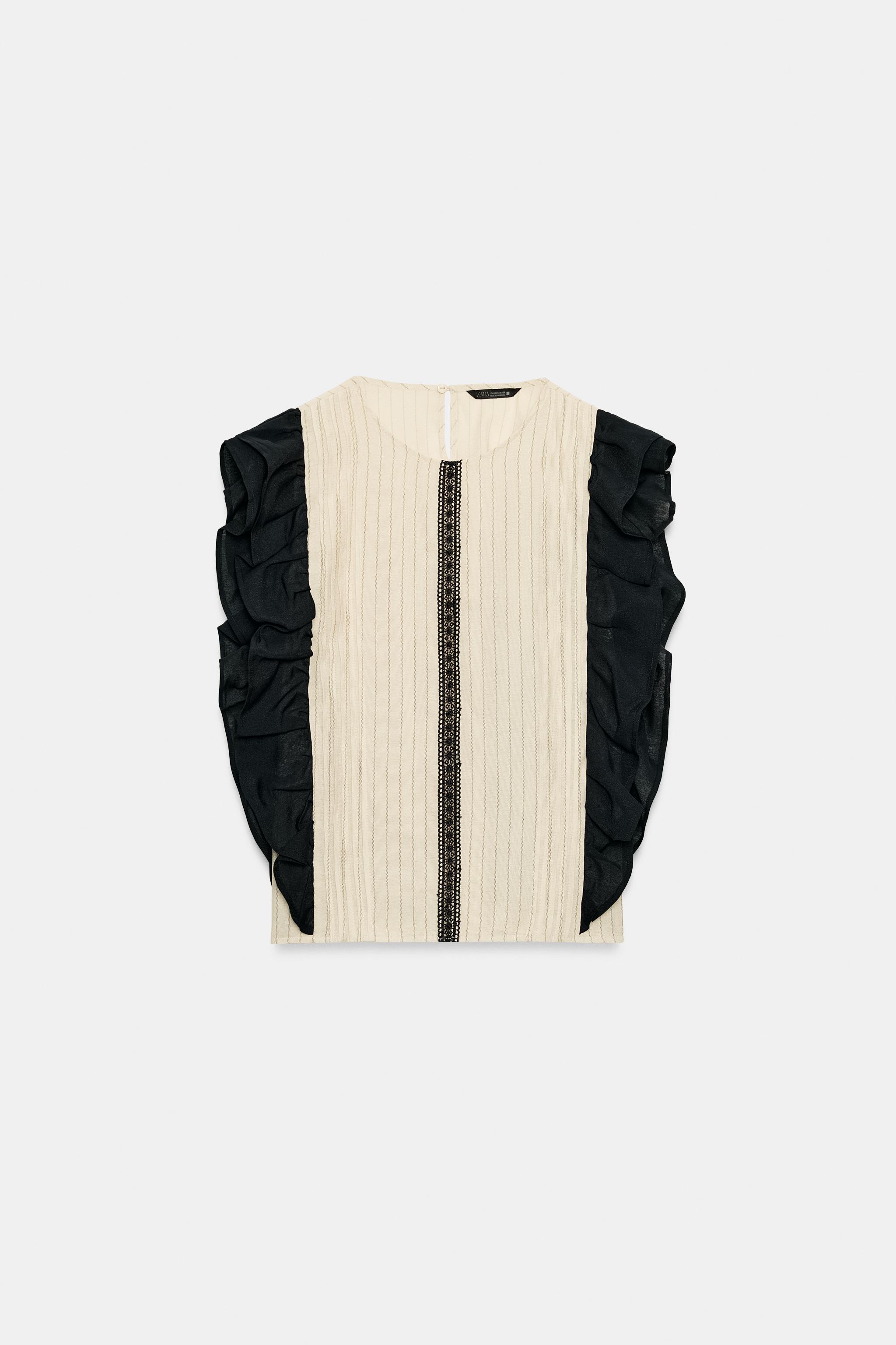RUFFLED STRIPED BLOUSE